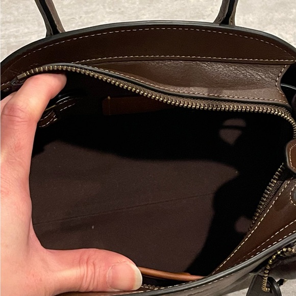 Coach Dark Brown Leather Satchel - Picture 12 of 14